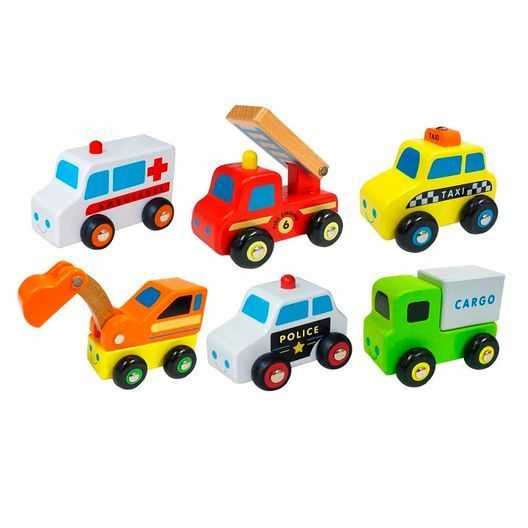 Набір іграшкових машинок Viga Toys Спецтранспорт, 6 шт. (59621)