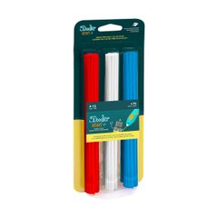 Set of rods for 3D-pen 3Doodler Start - Mix (75 pcs: red, white, blue)