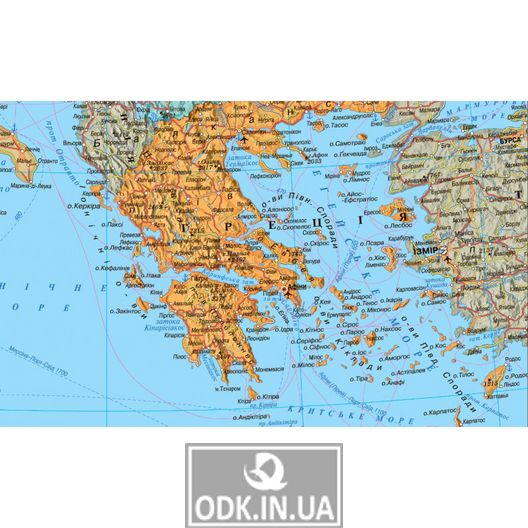 Europe. Political map. 110x77 cm. M1: 5 400 000. Cardboard, lamination (4820114950499)