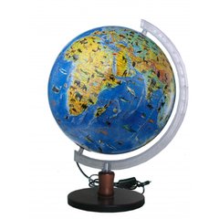 Globe General geographical with animals with illumination of 320 mm on a wooden support (4820114951267)