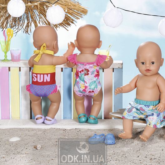 Clothes for a doll of BABY born - Festive bathing suit S2 (with a duckling)