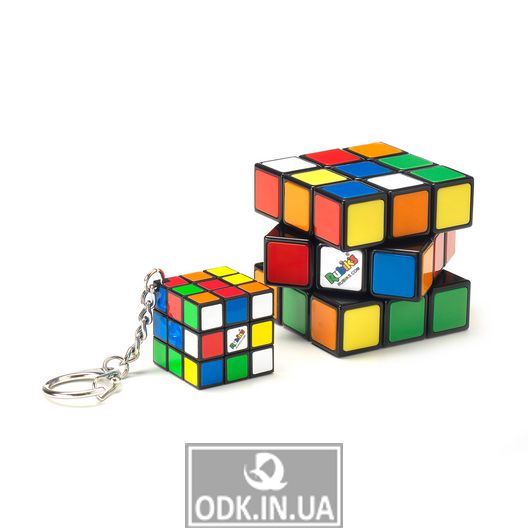 Set of 3 * 3 Rubik's Puzzles - Cube And Mini-Cube (With Ring)