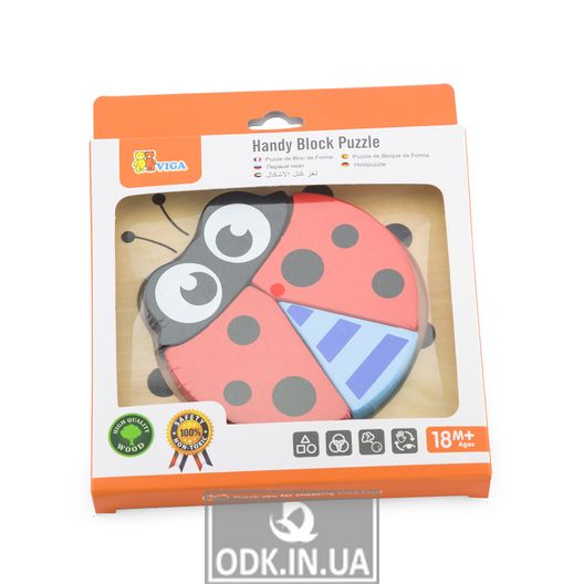 Wooden mini-puzzle Viga Toys Ladybug ladybug (50168)