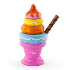 Toy products Viga Toys Wooden ice cream pyramid, pink (51321)
