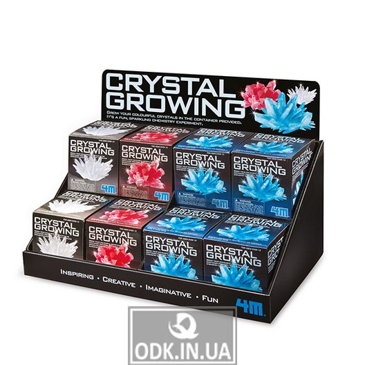 The 4M stand for 12 sets of the Crystal Growing series (00-05018)