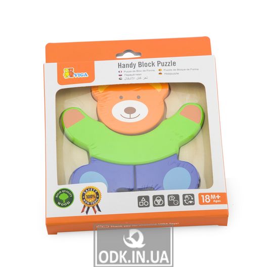 Wooden mini-puzzle Viga Toys Teddy Bear (50169)