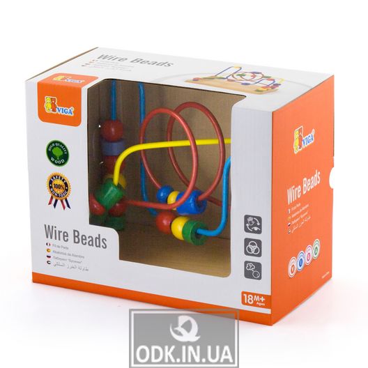Wooden Maze Viga Toys Colored Beads (56256)